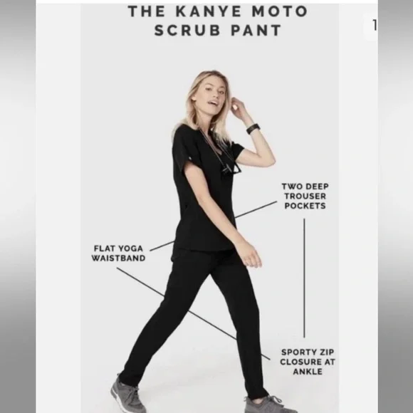 Navy Figs Technical Collection Kanye Moto Scrub Slim Fit Pants Navy - Large - Picture 4 of 4